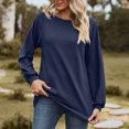 thumbnail image 2 of Setooff Waffle Knit Long Sleeve Blouses for Women, Round Neck Eyelet Raglan Shirts, Solid Loose Plus Size Casual Fall Tops for Women, 2 of 9
