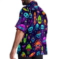 thumbnail image 3 of Alien Men's Short Sleeve Button Down Hawaiian Shirts for Summer Beach Casual Printed Style, 3 of 6