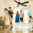thumbnail image 2 of 52" 5 Baldes Smart Ceiling Fan with Remote and Dimmable Light Black/Gold for Indoor, 2 of 9