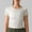 White, variant on Olyvenn Crop Tops for Women Short Sleeve Yoga Shirts Crew Neck Slim Solid Shirt Fashion Summer Casual Basic Shirts Black M