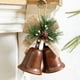 thumbnail image 1 of Christmas Double Bells Ornament | Wrought Iron Decorative Bell | Red Green Coffee Gray | Intricate Pattern | Hanging Tree Pendant | 8CM Diameter | Durable Rustproof Home Holiday Décor, 1 of 6