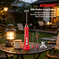thumbnail image 7 of EXLEAF 2026 New Milk Frother Long Battery Life Hand Mixer Wireless Operation Quiet Design Milk Frother Handheld Red for Coffee Lattes Milkshakes Hot Chocolate Smoothies, 7 of 7