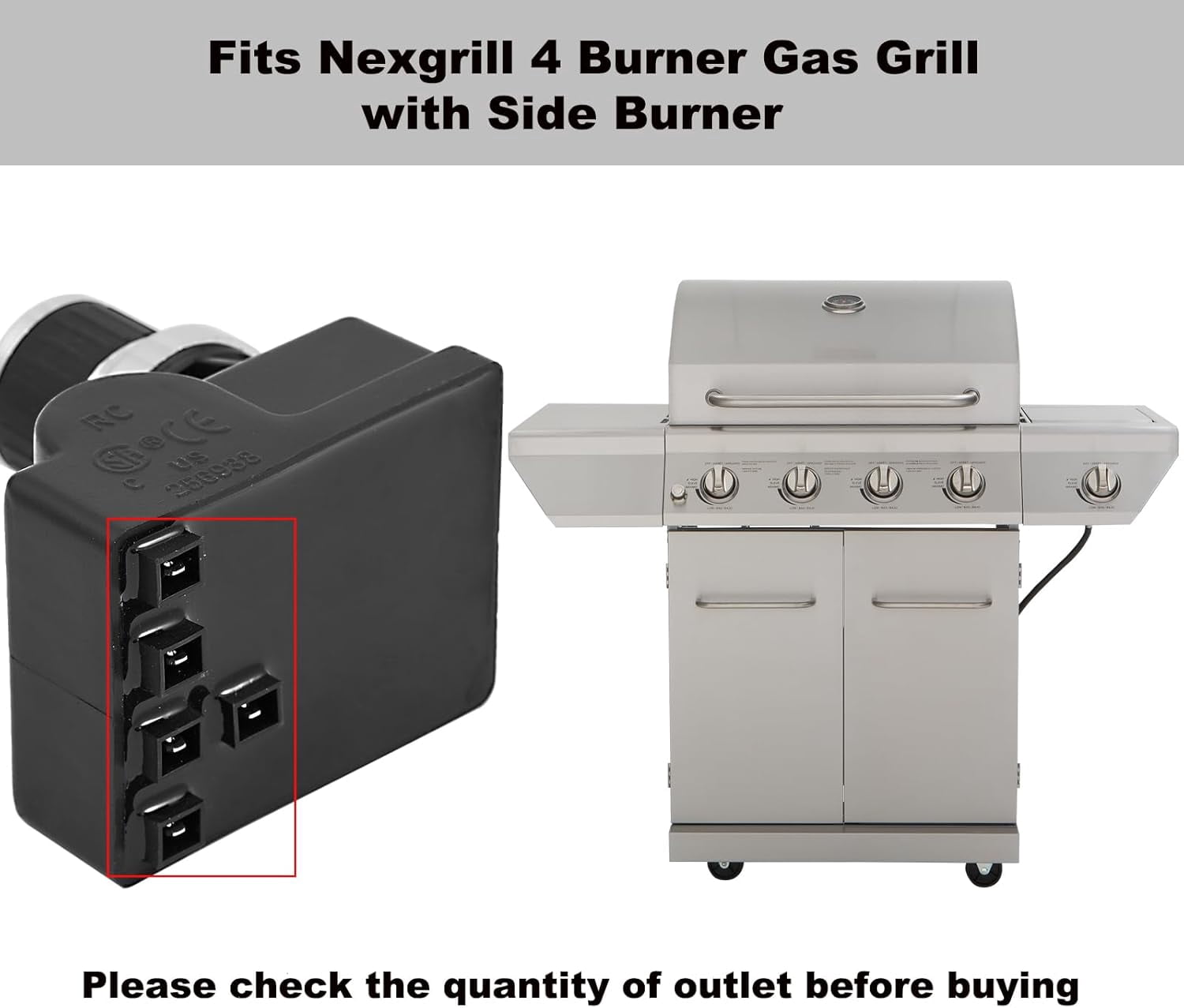 Pulse Igniter DHL-128-5Q for Nexgrill Replacement 5 Outlet 720-0830X 720-0925P 720-0830H 720-0783W 720-0783EH 720-0830HR Button Ignition Module Ignitor Switch Starter