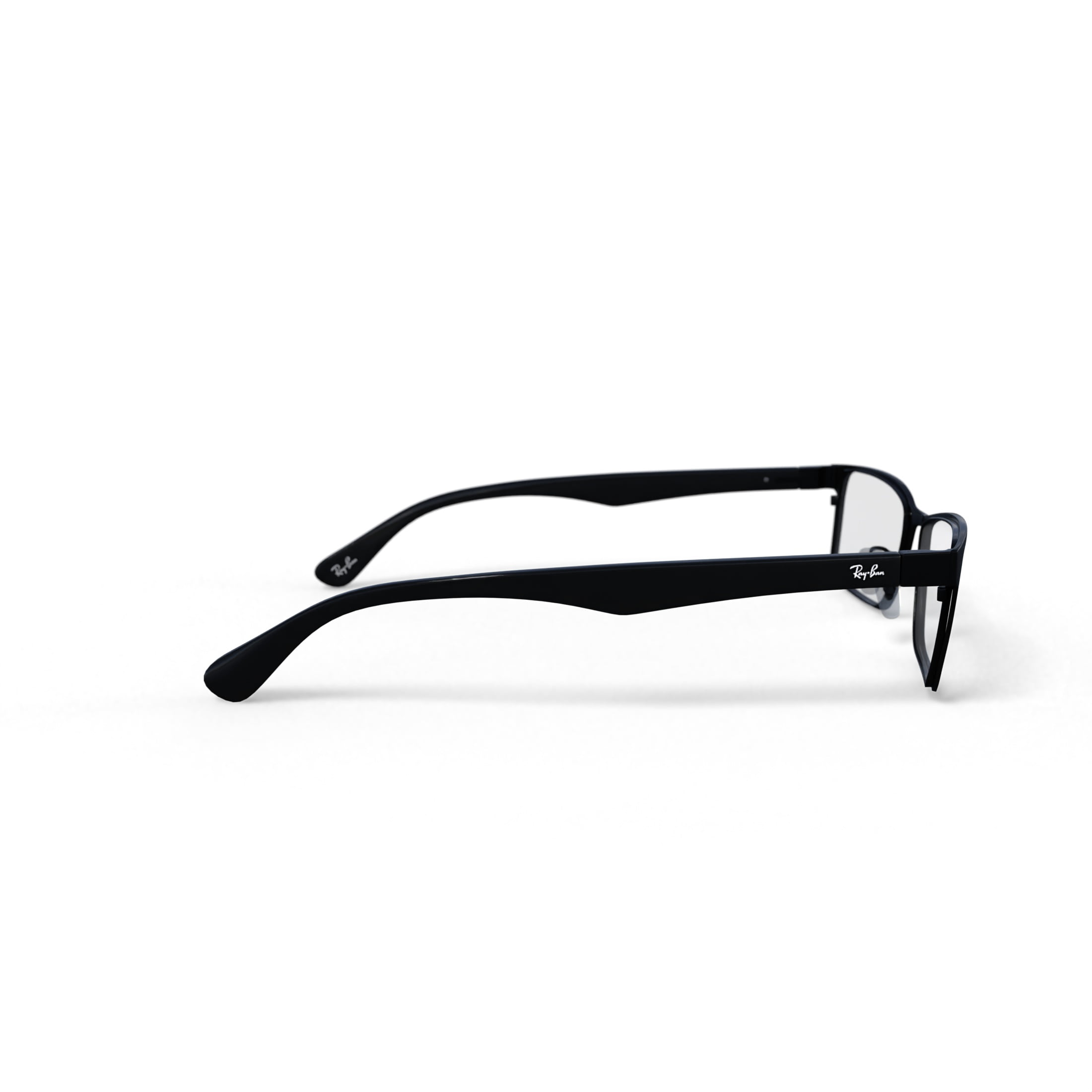 Ray-Ban Unisex Size 55 Rectangular RB6238 Optics Prescription Eyeglasses with Case, Black/Demo Lens