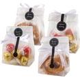 thumbnail image 1 of 200 pcs./pack Translucent Plastic Bags for Cookie,Cake,Chocolate,Candy,Snack Wrapping Good for Bakery Party with Stickers, 1 of 7