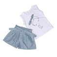 thumbnail image 3 of LUOGENLI Girls Summer Outfits 5T 4th of July Kids Girls Cute Bow Girl Pattern Shirt Top Grid Shorts Set Clothing Girl Summer Outfits Size 8/9 Girl Summer Outfits Size 10-12 130, 3 of 9