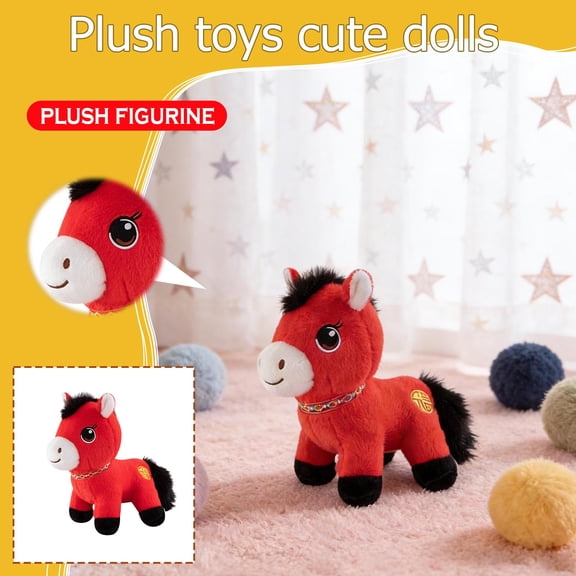 SugarBloom 9In 2026 Year of the Horse Decorations Plush Toys,Red Horse Dolls,Cute Birthday Gifts For Friends And Classmates,Chinese New Year Horse Plush Toys Graduation Gifts,E