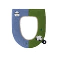 thumbnail image 2 of Funda de asiento de inodoro cálida y gruesa de peluche de invierno, cojín antimanchas con cierre de velcro, bonita funda de asiento de inodoro con estampado de pandas, funda de asiento de inodoro de p, 2 of 6