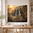thumbnail image 5 of Grey Wolf Stands With Atop Rugged Rocky Outcrop, Mystical Fantasy for Space Lovers, Galaxy Room Decor, Thanksgiving Hostess Gift, Tapestry Wall Hanging for Bedroom and Dorm, 5 of 7