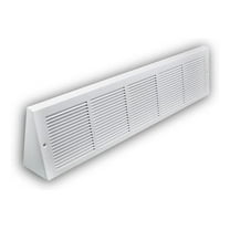 Stamped Steel Baseboard Grill 30x6 - White Triangular Register - 3.5" Deep - 1-Way Louvers - HVAC Vent Cover - Wall Mounted Air Diffuser