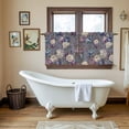 thumbnail image 4 of Spring Flowers Tier Curtains 36 Inch Length, Farmhouse Retro Botanical Purple Blue Floral Cafe Short Curtains for Bathroom Over Sink, Small Kitchen Curtain Light Filtering Drapes 2 Panels 27.5"Wx36"L, 4 of 8