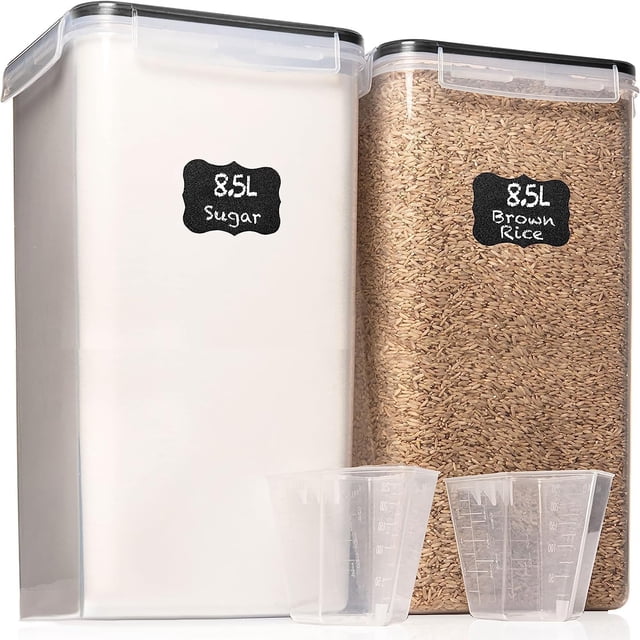 Recipientes de almacenamiento de alimentos WHITE FEATHER SUPPLIES, 8.5 L x 2