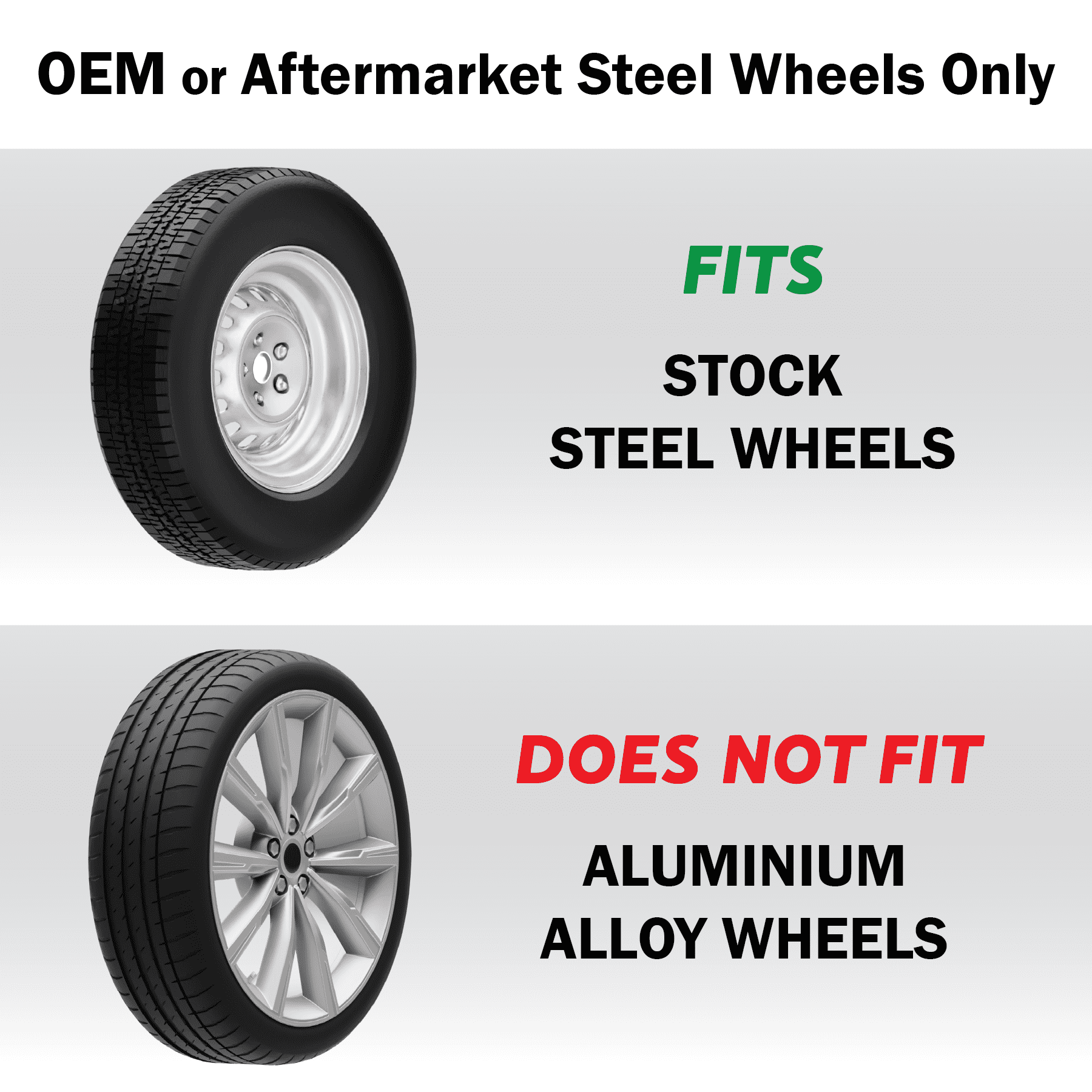 16-inch Black Wheel Covers (Hubcaps) - Set of 4 - Fits Most Cars