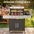 thumbnail image 4 of Gymojoy Outdoor 4 Burner Propane Gas Grill with Side Burner Stainless Steel BBQ Grill, 4 of 10