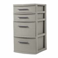 thumbnail image 2 of 4 Drawer Weave Tower Dark Gray - Plastic Storage Organizer, Portable Utility Drawers, Universal Storage, 2 of 9
