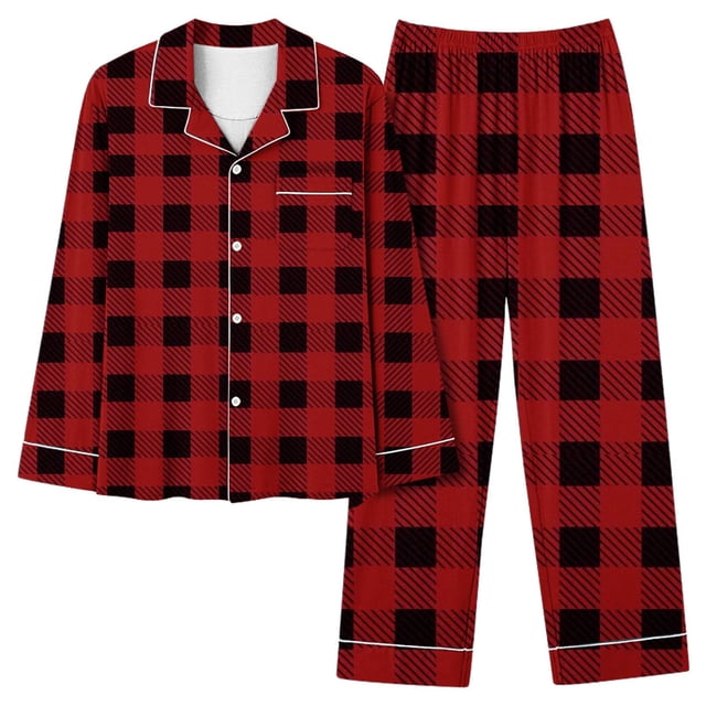 MeetoTime Womens 2 Piece Outfits Long Sleeve Button Down Shirt and Pants Matching Sets Soft Pajama Sets Loungewear