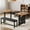 Brown, variant on VECELO Extendable Dining Table Set for 4-6 People, Modern 3-Piece Kitchen Table Set with 2 Upholstered Benches, Mid-Century Dining Room Table, Saving Space, Marble White