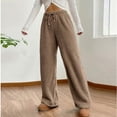 thumbnail image 3 of Warm Fleece Sleep Pants Women's Comfortable Winter Loungewear Wide Leg Elastic Waist Soft Home Casual Wear Holiday Comfo, 3 of 9