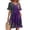 Dark Purple, variant on V Neck Aline Dresses for Women Ruffle Short Sleeve Dress Summer Casual Flowy Floral Sundress