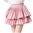 thumbnail image 2 of Fesfesfes Girls Tiered Ruffle Skirt Elastic Waist Princess Style High Waist Mini Skirt, Cute Summer Casual Outfit for Kids Ages 4-14 Years, 2 of 7