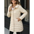 thumbnail image 2 of Giolshon Women's Puffer Jacket Quilted Lightweight Padding Hood Packable Bubble Coat 7148A Beigegrey M, 2 of 3