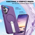 thumbnail image 6 of ExoGuard for Samsung Galaxy S25 Plus Case, Adjustable Metal Kickstand, Soft Skin-Friendly Silicone Cover, Anti-Scratch Microfiber Lining - Purple, 6 of 7