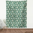 thumbnail image 4 of Ambesonne Nature Fabric by the Yard, Orchids Birds Botanical Plot, 3 Yards, Fern Green Sky Blue Teal, 4 of 5