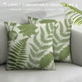 thumbnail image 3 of JRXY  Throw Pillow Cover Green Leaf Floral in Vintage Style Leaves and Herbs Boxwood Seeded Eucalyptus Fern Maidenhair Decorative Pillow Case Home Decor Square Pillowcase White, 3 of 5