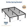 thumbnail image 2 of Somier de cama Simple Deluxe de 14 pulgadas, tamaño queen con almacenamiento, negro, 2 of 7