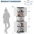 thumbnail image 2 of 64.6" Farmhouse Corner Cabinet with LED Light, Tall Bathroom Cabinet with 4 Barn Doors and 5 Tier Shelves, Freestanding Corner Bar Cabinet with USB Ports & Outlets for Living Room, Kitchen, Bar, 2 of 8