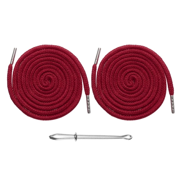 Uxcell 2 Pcs Drawstring Cords 51" Replacement Drawstring Hoodie String Sewing Tool with Easy Threader Burgundy