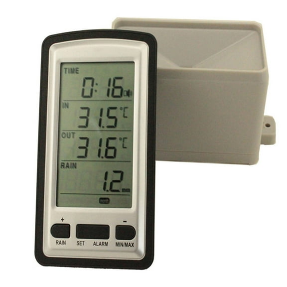 Wireless Rain Gauge Weather Station with Indoor/Outdoor Thermometer