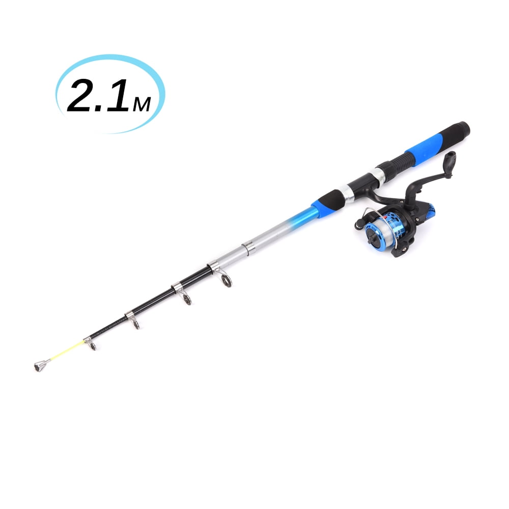 Fishing Lixada Fishing Tackle Set With 2.1m Telescopic Fiberglass Fishing Sea Rod  Fishing Reel Fishing Baits Hooks Fishing Bag Kit Seawater Freshwater Suits Professional