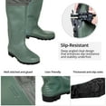 thumbnail image 6 of Chest Waders, Fishing Hunting Waders with Non-Slip Boots Unisex, Two-ply Waterproof Nylon/PVC Bootfoot Wader (Size9-13), 6 of 7