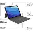 thumbnail image 3 of Funda de teclado Logitech Combo Touch iPad Pro 11" gris reacondicionada, 3 of 9