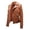 Khaki, variant on Faux Leather Asymmetric Zip Moto Jacket for Women, Lapel Collar Long Sleeve, Slim Fit Fall Winter Outerwear, 1 Piece, S-XXXL, Plus Size Friendly
