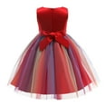thumbnail image 4 of HAWEE Flower Girls Sequin Dress Rainbow Tutu Birthday Party Princess Dress Pageant Gown for Age 3-10 Years Old, 4 of 9