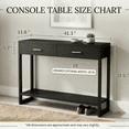 thumbnail image 6 of Modern Black Console Table with Smart Foot-Sensor Light, 2 Drawers and Open Shelf, Narrow Entryway Sofa Table with Gold Handles Living Room, 6 of 8