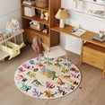 thumbnail image 3 of Janvonne Dinosaur Alphabet Kids Area Rug - Soft ABC Learning Carpet, Non-Slip Washable Play Rug for Nursery Playroom Bedroom,47in, 3 of 9