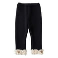 thumbnail image 2 of Fozruso Girls Casual School Pants Girls' Fleece Lined Bottoms Winter Warmth Pants For Girls Footless Ruffled Tights Sizes 18-24 Months, 2 of 4
