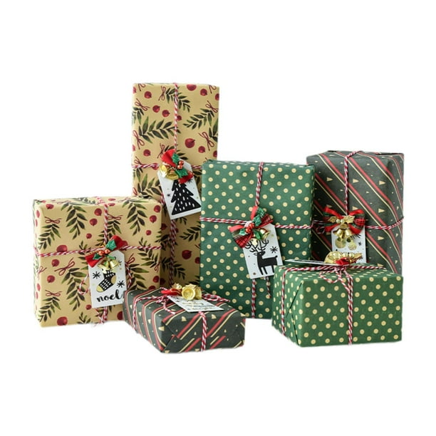 Cajas de regalo navideñas, juego de 6, adornos navideños, cajas de decoración, cajas de regalo Verde