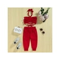 thumbnail image 4 of Qmyliery Kids Girls Casual Suit, Solid Color Sleeveless Backless Halter Tops+See-Through Long Pants, 4 of 9