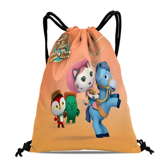 Sheriff Callie Wild West Pattern With Drawstring Pocket 15.7 * 17.7 Inches Comfortable Fabric Fashionable And Practical Showcasing Style