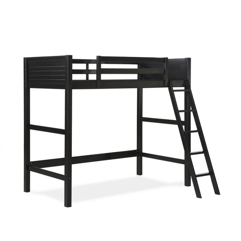 Your Zone Kiarah Twin Loft Bed with Ladder, Black - Walmart.com