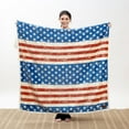 thumbnail image 4 of Carstens, Inc Carstens Wrangler Stars & Stripes USA American Flag Sherpa Fleece 54x68 Throw Blanket, 54" x 68", White, 4 of 7