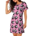 thumbnail image 2 of Disketp Cute Panda para Camisón Corto de Manga Corta para Mujeres, Camisón Cómodo con Escote Redondo, Bonito y Confortable, 2 of 6