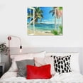 thumbnail image 5 of Orinice Beach Bathroom Wall Art Coastal Beach Palm Trees Pictures Wall Decor Blue Sea   Painting Print Artworks Tropical Ocean Nautical Wall Decor Framed for Living Room   16x12in, 5 of 6