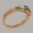 thumbnail image 3 of LBG British Made 18k Rose Gold Natural Emerald & Opal Womens Engagement Ring - 33 size options - Size 9.25, 3 of 6