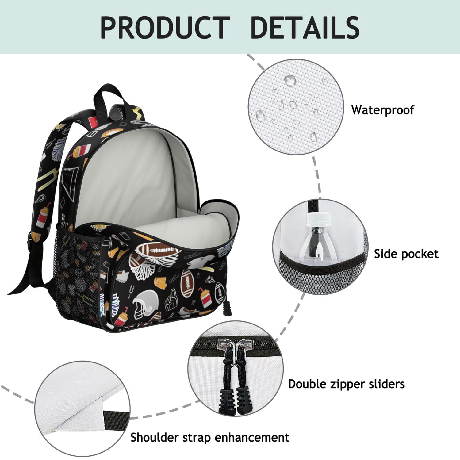 Breathable Padded Backpack for Kids - Spine-Friendly, Waterproof with Prints for Baseball and Basketball