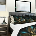 thumbnail image 4 of Designart 'Brown Blue Fractal Flower in Black' Modern & Contemporary Duvet Cover Set, 4 of 4
